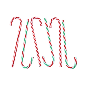 Pack of 6 Christmas candy cane ornaments for tree decoration in red white and green stripes