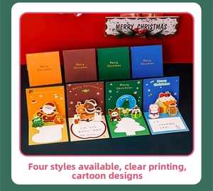 3D Christmas pop-up greeting cards featuring Santa, Reindeer, and Tree designs