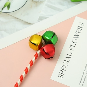Creative Christmas bell ballpoint pens in red, green, and gold with striped handles