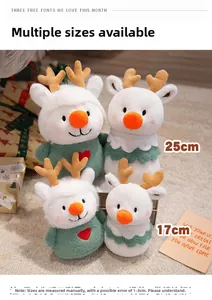 Detail of cute plush reindeer dolls in 17cm and 25cm sizes for Christmas gift