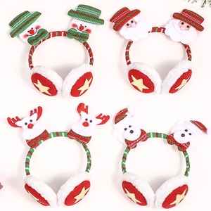 Kerst Oorwarmers Pluche Winter Warm Hoofdband Kerstman Sneeuwpop Rendier Beer Feestkostuum Voor Volwassenen