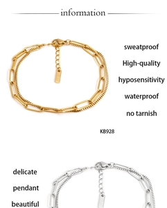 Detailed macro view of double-layer stainless steel bracelets in gold and silver finish