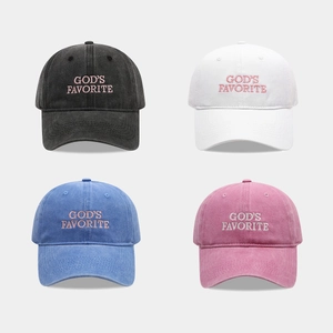 Women's Washed Cotton Embroidered Baseball Cap Breathable Distressed Letter Sun Hat For Outdoor Sports Streetwear Fashion