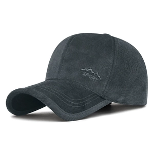 Deep grey winter baseball cap with fleece lining and Sport mountain embroidery