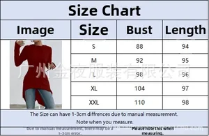 Tableau des tailles pour sweat à capuche asymétrique à cordon de serrage S à XXL