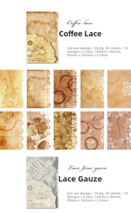 Detailed view of vintage hollow lace decorative paper in coffee and grey tones
