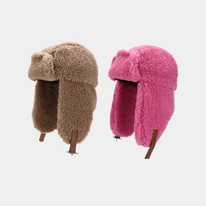 Winter Trapper Hat Women Sherpa Fleece Thickened Warm Bomber Hat With Ear Flaps Windproof Outdoor Skiing Fashion Cap