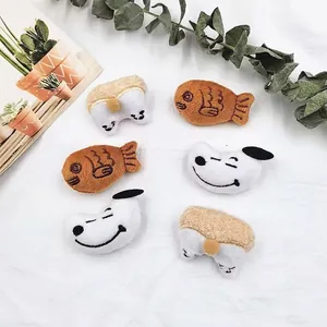Cute Cartoon Plush Brooch Animal Shape Corgi Butt And Fish Design Soft Stuffed Embroidery Pin For Clothes Bag Decor