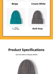 Detail of ribbed knit texture on multi-color winter beanies in blue and dark grey