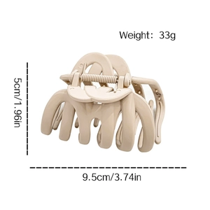 Beige pumpkin hair claw clip for women with detailed size dimensions of 9.5cm and 5cm