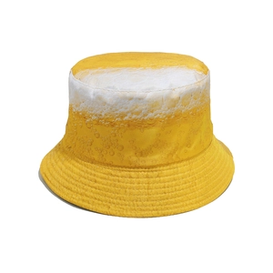 Cappello Alla Pescatora Poliestere Stampa Schiuma Di Birra Novità Estate Festival Musicale Protezione Solare All Aperto Unisex