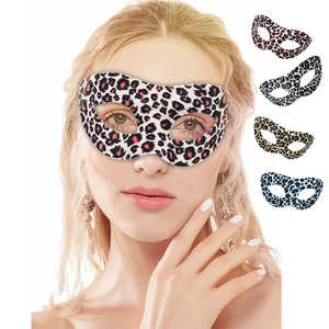 Masquerade Eye Mask Leopard Print Fabric Flocking Wild Animal Pattern Party Ball Carnival Costume Accessory