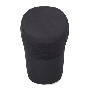 Classic black quick-dry cadet cap with reinforced stitching for outdoor sun protection