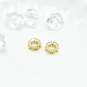 18k gold plated floral spacer beads for jewelry making with intricate hollow design
