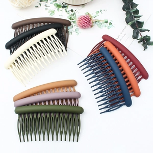 Matte Hair Side Comb Plastic Resin Hair Insert Anti Slip Curved Hair Clip For Women Daily Hairstyle Fixing