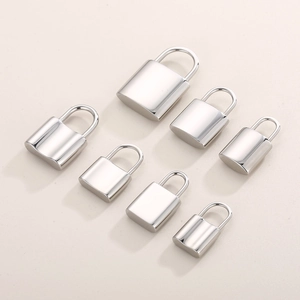 Detailed comparison of various sizes for silver stainless steel padlock pendants