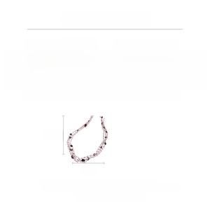 Size chart showing 176cm length and 21g weight for the pearl and amethyst necklace