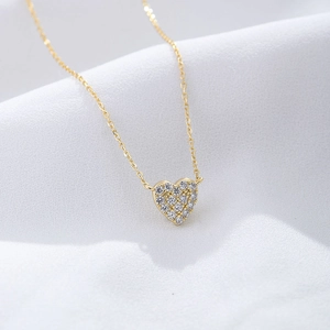 Heart Pendant Necklace 925 Sterling Silver Zircon Micro-inset Clavicle Chain Sweet Minimalist Jewelry Gift For Women