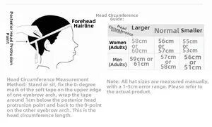 Detailed head circumference size chart and measurement guide for sun hats and fedoras