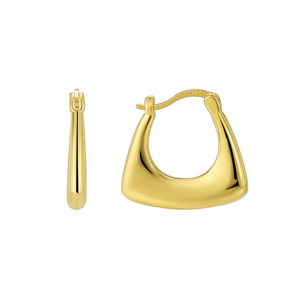 Minimalist gold geometric U-shaped hoop earrings made of S925 sterling silver