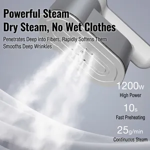 1200W handheld garment steamer with 25g/min steam flow and 10s fast heat-up function
