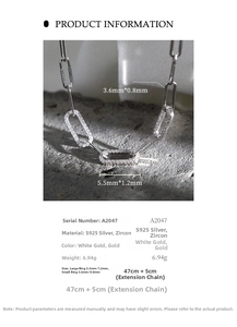 Macro detail of S925 sterling silver chain necklace with zircon paved links on stone