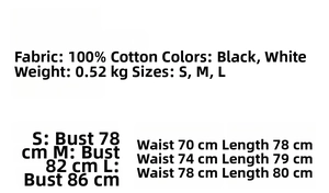Size chart for cotton ballet style mini dress showing measurements in centimeters