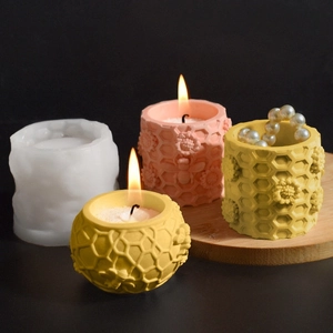 Silicone mold for sunflower honeycomb cylinder candles and DIY resin storage boxes