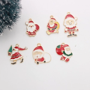 Set mit sechs Weihnachtsmann-Legierungsanhängern für DIY-Schmuckherstellung