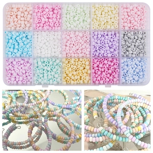 Matte Glass Seed Beads Colorful Jewelry Making Kit For DIY Bracelet Necklace Phone Chain With Storage Box Pastel Colors
