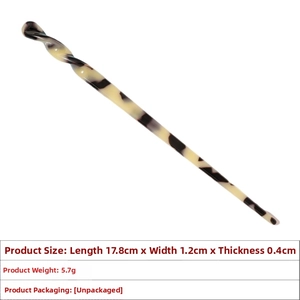 Detailansicht eines 17,8 cm langen Acetat-Haarstabs mit Schildpattmuster und Maßen