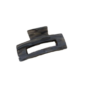 French vintage dark marble acetate hair claw clip with geometric hollow design