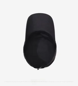 Detailed interior view showing high-quality stitching and lining of black cadet hat