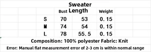 Detailed size chart for plaid knit camisole set showing chest and length measurements