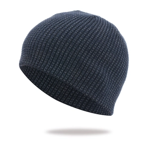 Winter Beanie Hat Reflective Satin Acrylic Knit Ribbed Warm Outdoor Cycling Casual For Men Women