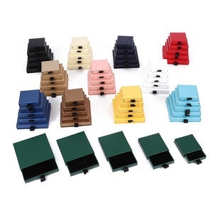 Multicolor drawer jewelry boxes for necklaces and bracelets in various sizes and colors