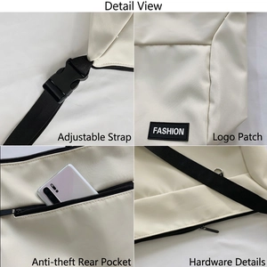 Canvas messenger bag with adjustable strap and anti-theft back pocket for daily use