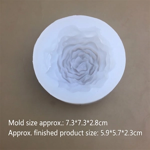 Stampo in silicone a forma di peonia per torte e saponi con misure dettagliate