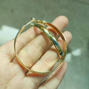 Polished 5mm wide gold hoop earrings with S925 sterling silver post hallmark