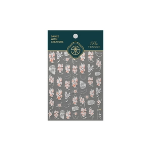 Elegant floral nail art stickers with white lace and pearl accents for manicure