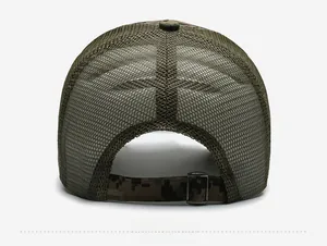 Vue arrière de la casquette trucker tactique avec mesh aéré et sangle camouflage réglable