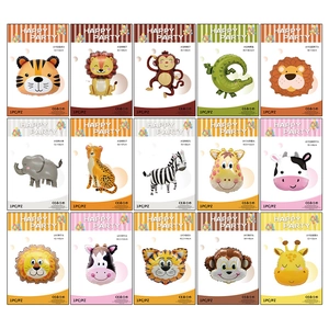 Variety set of 15 cartoon animal foil balloons for kids birthday party decorations