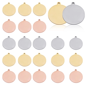 Stainless Steel Round Blank Charms Polished Mirror Surface Tags For DIY Jewelry Making Necklaces Bracelets