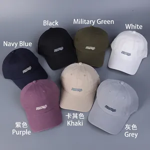 Washed cotton baseball caps with Surfing embroidery available in seven casual colors