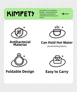 Detail showing the foldable design and antibacterial material of the portable pet water bottle