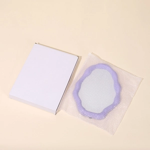 Irregular cloud makeup mirror safely packed in a white box with protective bubble wrap