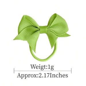 Fiocco per capelli in nastro grosgrain verde chiaro con elastico per uso quotidiano