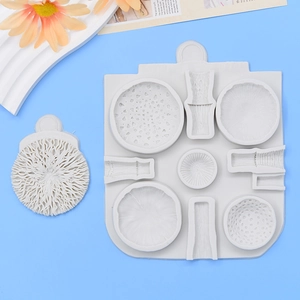 Organic mushroom texture silicone cake mold for chocolate fondant and resin art decoration