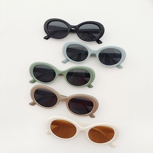 Kids vintage oval sunglasses in five stylish colors with UV400 protection lenses