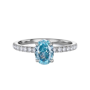 Elegant 925 sterling silver ring featuring a light blue oval radiant cut gemstone